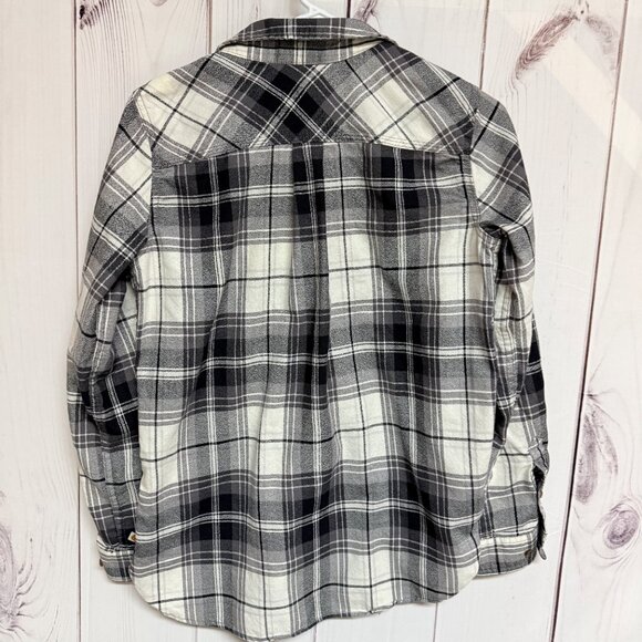Carhartt Women’s Convertible Plaid Shirt Medium Black White EUC - Picture 3 of 12